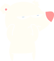 Wütender Bär Polar Flat Color Style Cartoon png