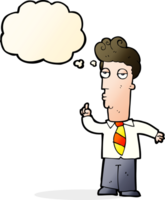 cartoon bored man asking question with thought bubble png