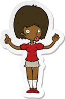 sticker of a cartoon woman explaining her point png