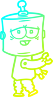 cold gradient line drawing of a cartoon robot png