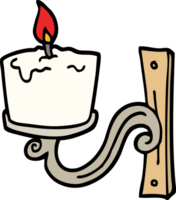 hand drawn doodle style cartoon old candle holder png