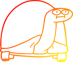 warm gradient line drawing of a cartoon tortoise png