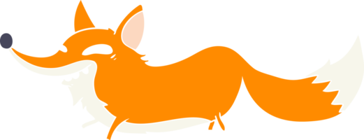 flat color style cartoon sly fox png