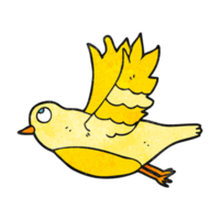 main texturé dessin animé oiseau en volant png