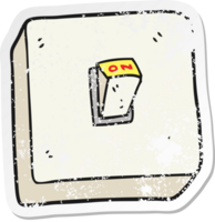 retro distressed sticker of a cartoon light switch png