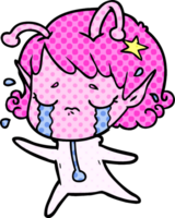 cartoon crying alien girl png