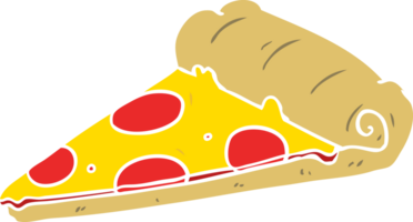 flat color style cartoon pizza slice png
