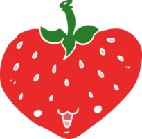 fraise de dessin animé de style couleur plat png