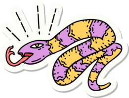 sticker of a tattoo style hissing snake png