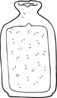 hand drawn black and white cartoon hot water bottle png