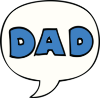 cartoon word dad with speech bubble png