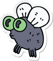 sticker of a quirky hand drawn cartoon fly png