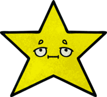 retro Grunge Textur Karikatur von ein Gold Star png