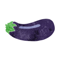 hand retro cartoon eggplant png