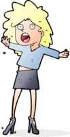 cartoon woman having trouble walking in heels png