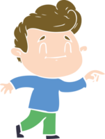 happy flat color style cartoon man png