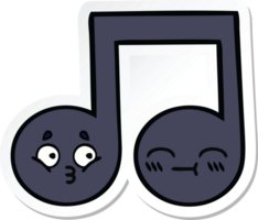 sticker of a cute cartoon musical note png