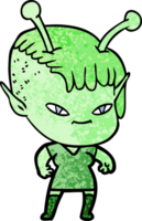 süßes Cartoon-Alien-Mädchen png