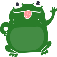 grenouille de dessin animé de style plat couleur png