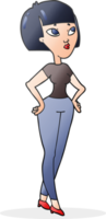 hand drawn cartoon woman png