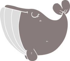 flat color style cartoon whale png