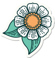 sticker of tattoo in traditional style of a flower png