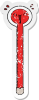 adesivo angustiado de um termômetro de desenho animado rindo png