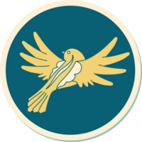 sticker of tattoo in traditional style of a flying bird png