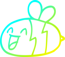 cold gradient line drawing of a cartoon bee png