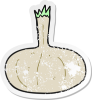 distressed sticker of a cartoon onion png