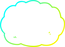 cold gradient line drawing of a cartoon cloud png