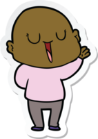 sticker of a happy cartoon bald man png