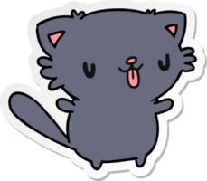 sticker cartoon illustration of cute kawaii cat png