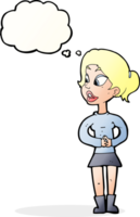 cartoon girl talking with thought bubble png