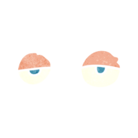 hand retro cartoon tired eyes png