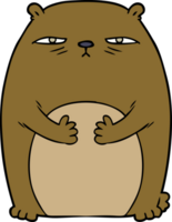 cartoon tired annoyed bear png