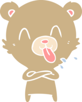 rude flat color style cartoon bear png