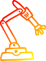 warm gradient line drawing of a cartoon robot hand png