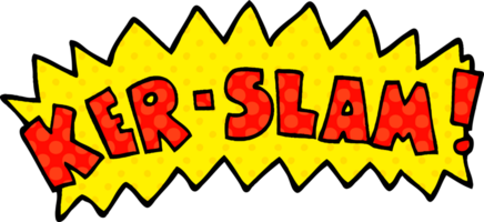 cartoon doodle word ker-slam png