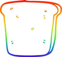 regenboog helling lijn tekening van een tekenfilm plak van brood png