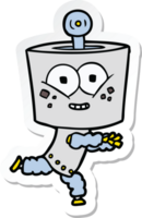 adesivo de um robô de desenho animado feliz png