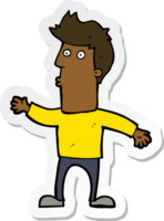 sticker van een cartoon verraste man png