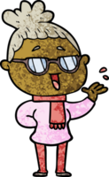 mujer feliz de dibujos animados con gafas png