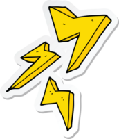 sticker of a cartoon lightning bolt png