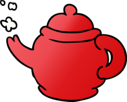 hand drawn gradient cartoon doodle of a blue tea pot png