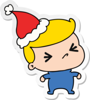 mano dibujado Navidad pegatina dibujos animados de kawaii chico png