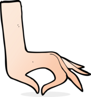 symbole de la main de dessin animé png