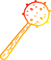 warm gradient line drawing of a medieval mace weapon png