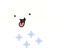 plat Couleur rétro dessin animé de une neige nuage png