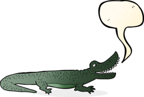 Cartoon glückliches Krokodil mit Sprechblase png